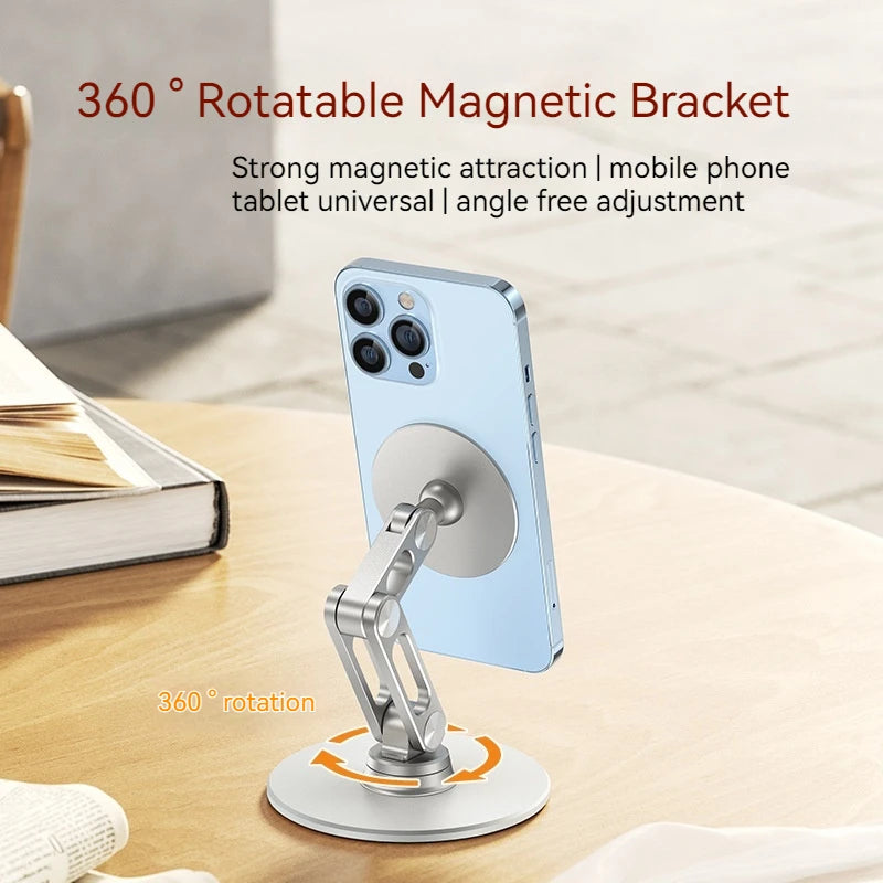 Desk Magnetic Cellphone Stand Metal Rotating Smartphone Holder Moible Phone Support Bracket for iPhone Samsung Xiaomi