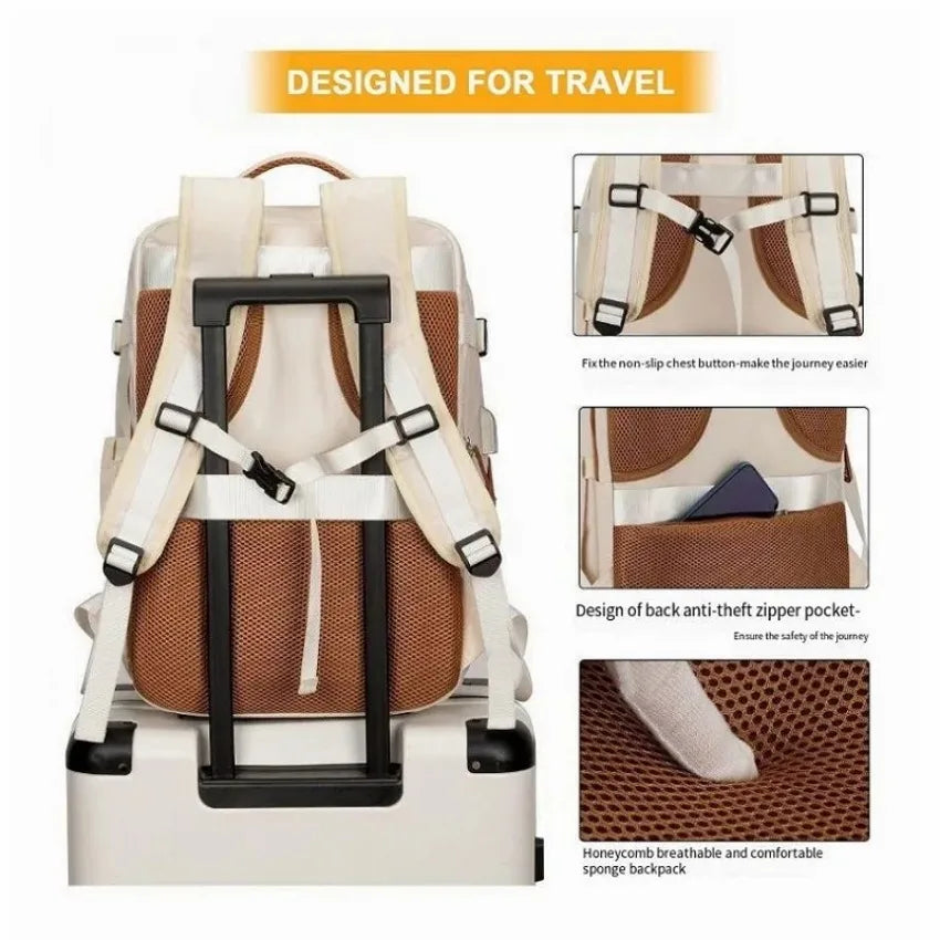 Airplane Travel Backpack For Women Laptop Bag Luggage Large Capacity Business Women's Bags Expandable Multifunctional Backpacks