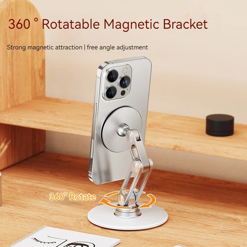 Desk Magnetic Cellphone Stand Metal Rotating Smartphone Holder Moible Phone Support Bracket for iPhone Samsung Xiaomi