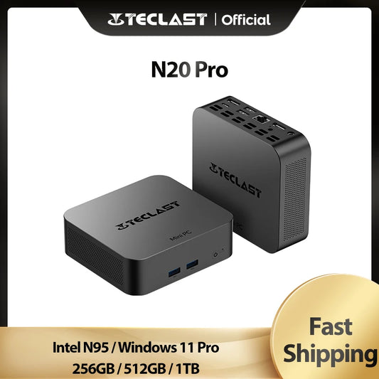 Teclast N20 Pro Mini PC Intel N95 12th Gen Processors DDR4 16GB RAM 256GB/512GB/1TB SSD WiFi6 4K HD Desktop Computer Portable