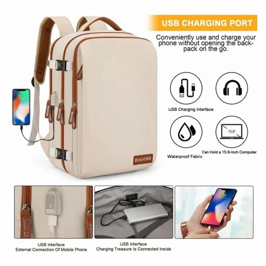 Airplane Travel Backpack For Women Laptop Bag Luggage Large Capacity Business Women's Bags Expandable Multifunctional Backpacks