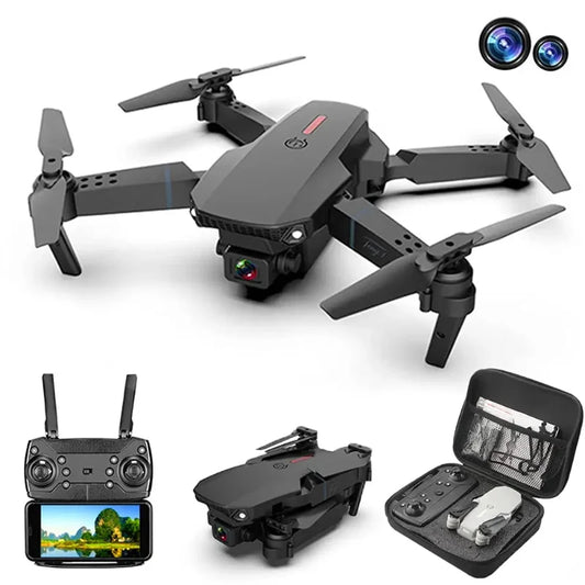 2024 New E88Pro WIFI FPV Drone Quadcopter With Wide Angle HD 4K Camera Height Hold RC Foldable Quadcopter Drones UAV Gifts Toys